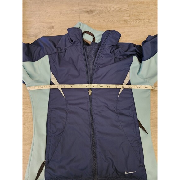 Nike Women Reflective Windbreaker Set Blue Jacket Back Zip Pocket/Pants Size XS - Picture 4 of 11